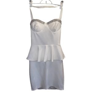 White formal tight Charlotte russe dress